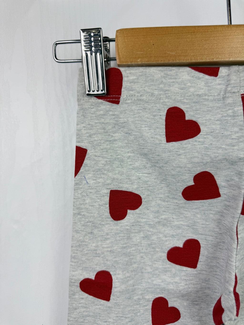 NEW M*S Red Heart Grey Leggings (2nd) - Girls 4 - 5 Years - Back On The Shelves High Street Discount Outlet Online UK