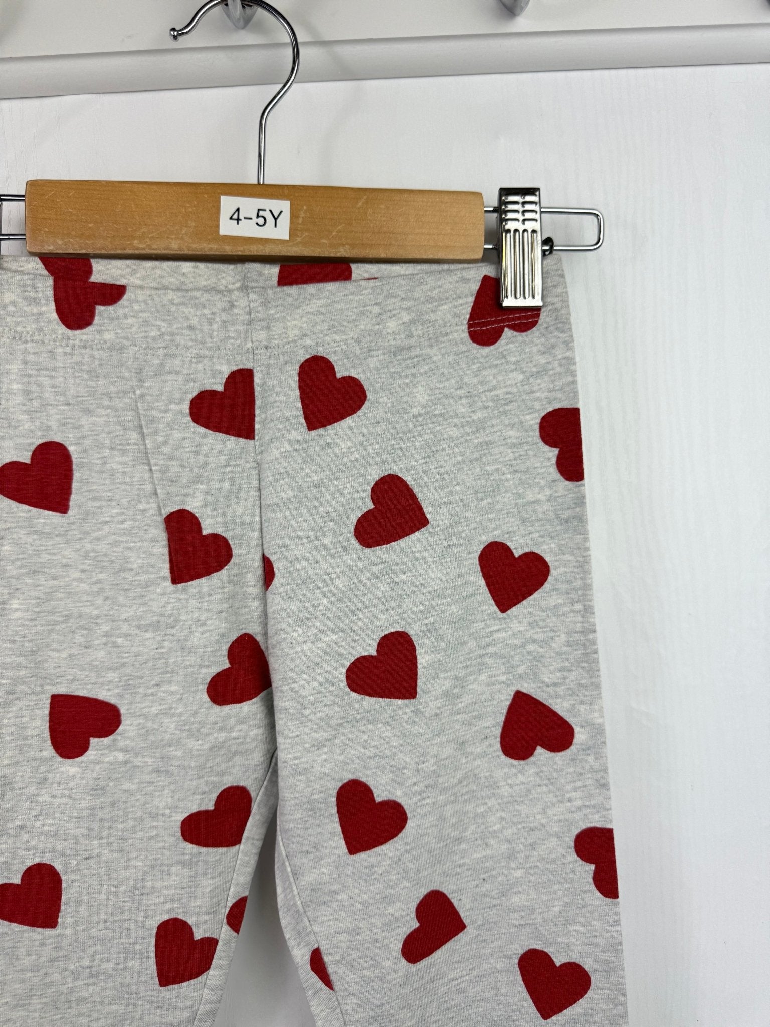 NEW M*S Red Heart Grey Leggings - Girls 4 - 5 Years - Back On The Shelves High Street Discount Outlet Online UK