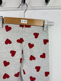 NEW M*S Red Heart Grey Leggings - Girls 2 - 3 Years - Back On The Shelves High Street Discount Outlet Online UK