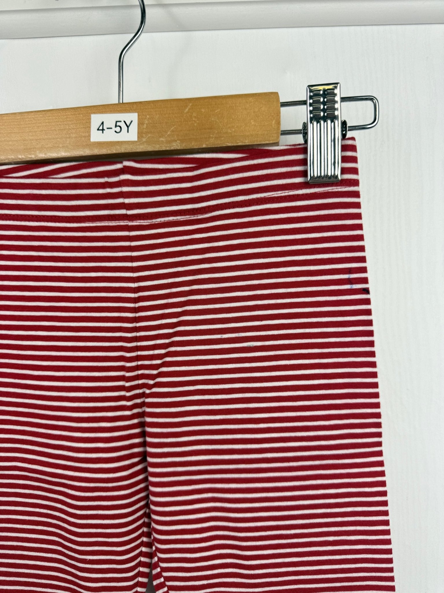 NEW M*S Red Striped Leggings (2nd) - Girls 4 - 5 Years - Back On The Shelves High Street Discount Outlet Online UK