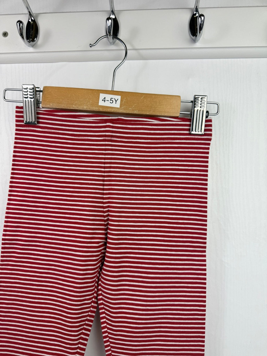 NEW M*S Red Striped Leggings - Girls 4 - 5 Years - Back On The Shelves High Street Discount Outlet Online UK
