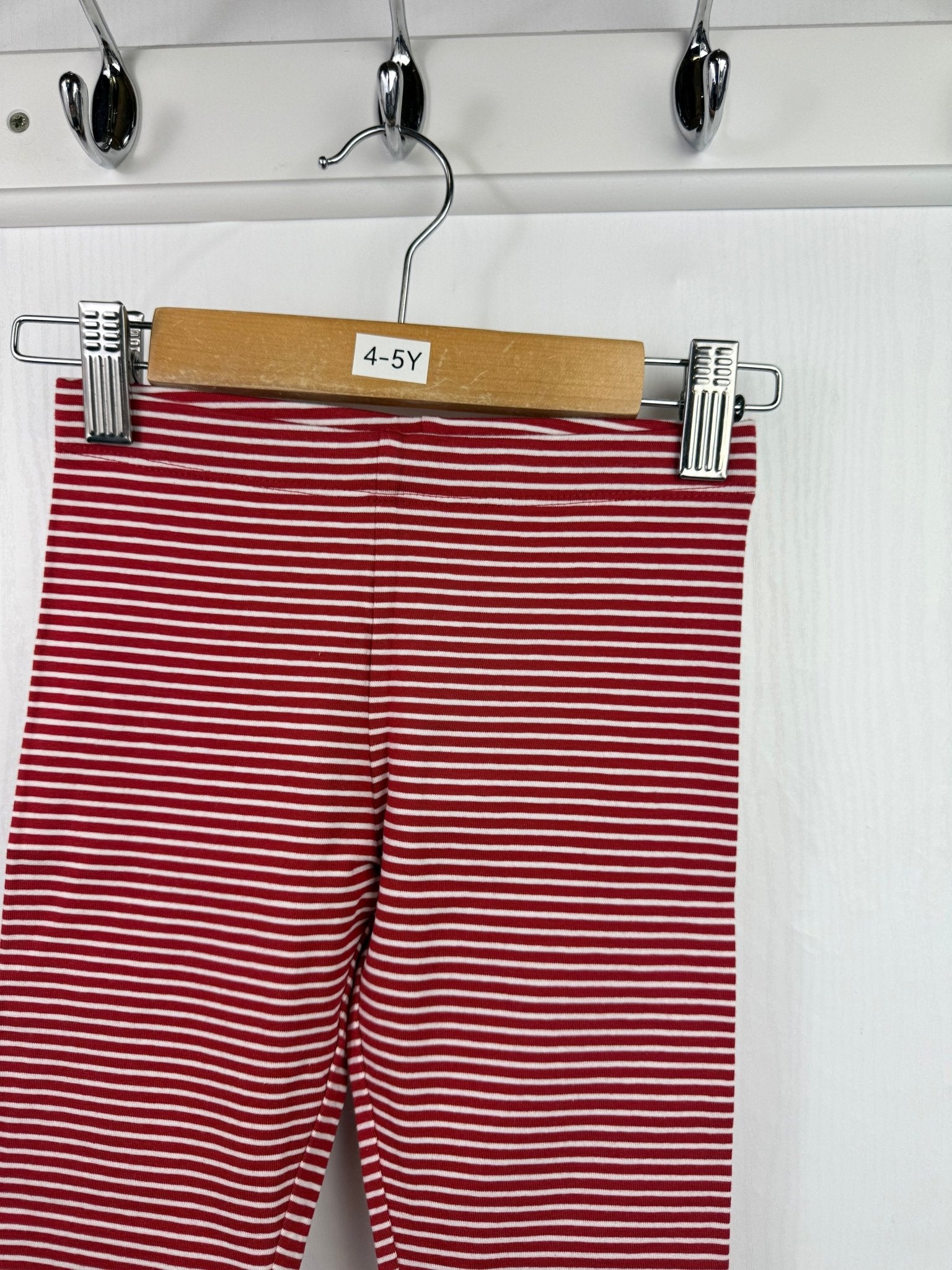 NEW M*S Red Striped Leggings - Girls 4 - 5 Years - Back On The Shelves High Street Discount Outlet Online UK