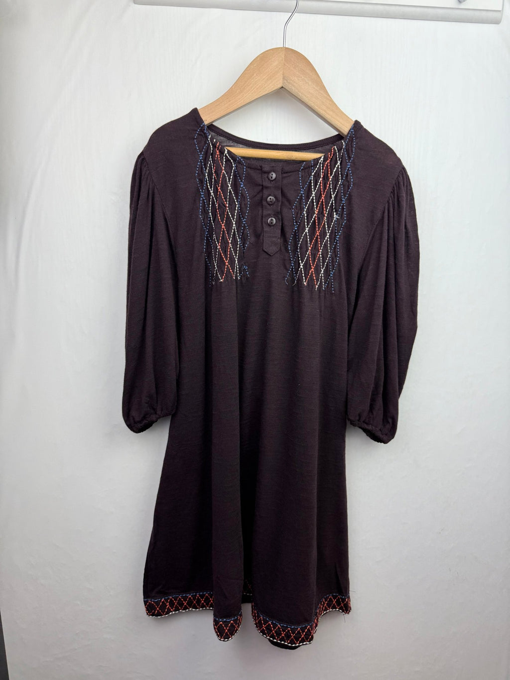 NEW Brown Embriodered Tunic Dress - Girls 7 - 12 Years - Back On The Shelves High Street Discount Outlet Online UK