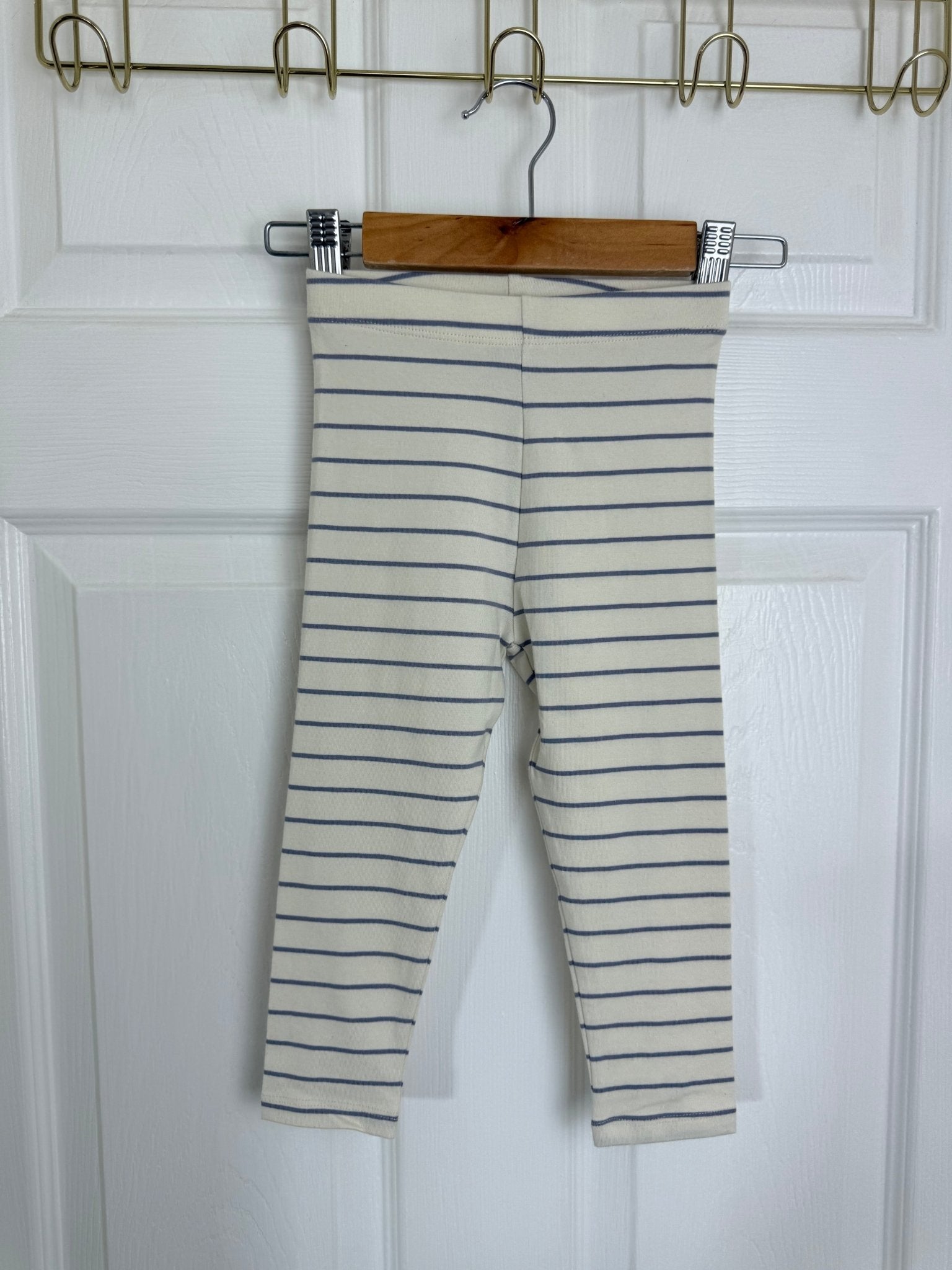 NEW Cream Striped Leggings - Girls 1 - 7 Years - Back On The Shelves High Street Discount Outlet Online UK
