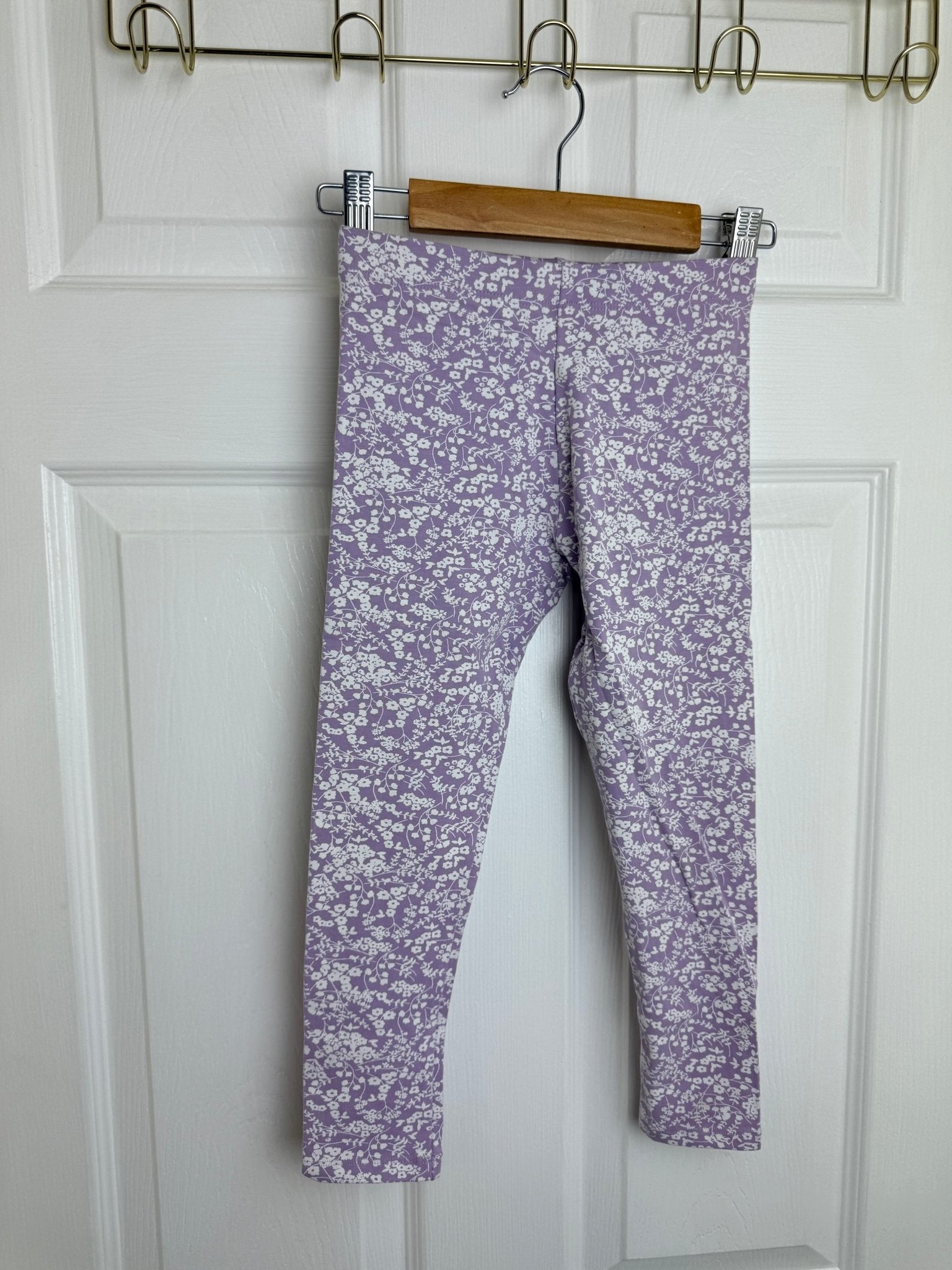NEW Purple Ditsy Floral Leggings - Girls 5 Years - Back On The Shelves High Street Discount Outlet Online UK