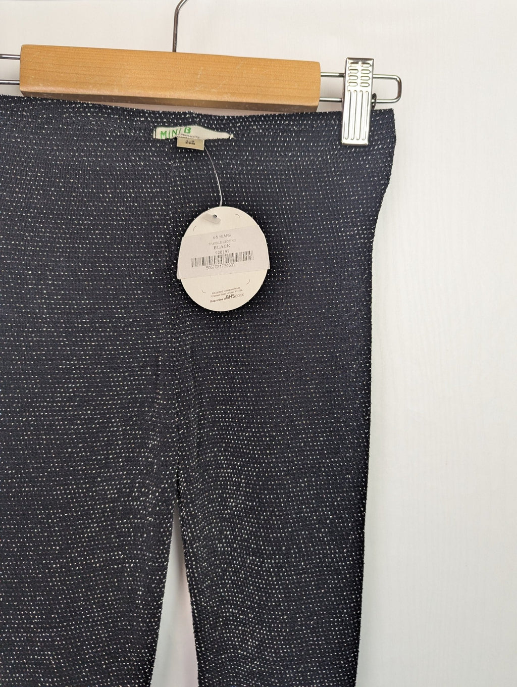 NWOT's Mini B Black Sparkle Leggings - Girls 2 - 3 Years - Back On The Shelves High Street Discount Outlet Online UK