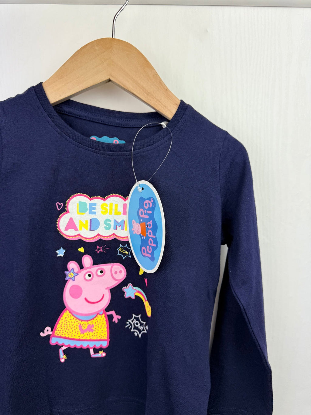 Peppa Pig Navy Long Sleeve Top - Girls 2 - 6 Years - Back On The Shelves High Street Discount Outlet Online UK